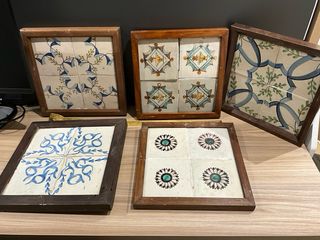 Azulejos antiguos enmarcados s XVIII y XIX