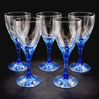 5 Copas Agua Bormioli Rocco Azul Cobalto