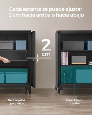 Archivador de Oficina de Acero Negro SONGMICS OMC013B01