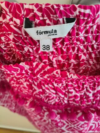 Vestido largo estampado rosa y blanco T38