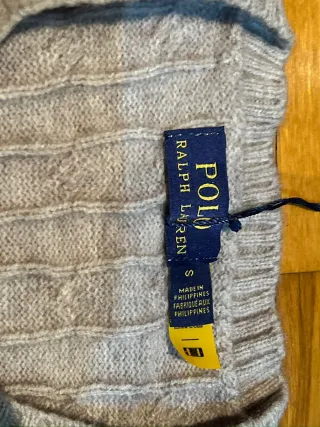 Jersey Polo Ralph Lauren Cable Knit Gris