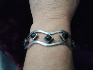 Pulsera Brazalete Plata Vintage