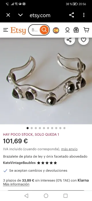 Pulsera Brazalete Plata Vintage