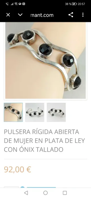 Pulsera Brazalete Plata Vintage