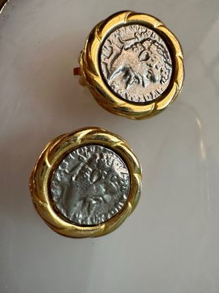 Clip orecchini vintage con monete romane