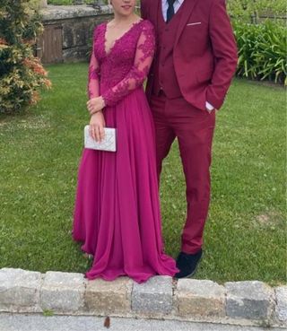 Vestido buganvilla pedrería