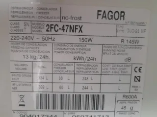 Bandeja cristal frigorífico nevera Fagor