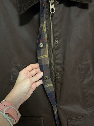 Cazadora tipo Barbour Marrón Talla S Stradivarius