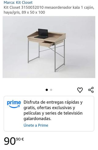 Mesa Escritorio Kala 100x50 Haya/Gris