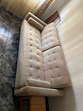 Sofá Cama Beige Tela