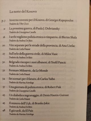 LA NOTTE DEL KOSOVO. La crisi dei Balcani ...