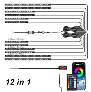 Luces led para moto o coche. 12 tiras impermeables