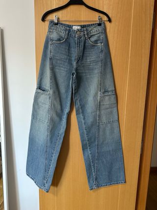 Vaqueros cargo tiro medio Zara