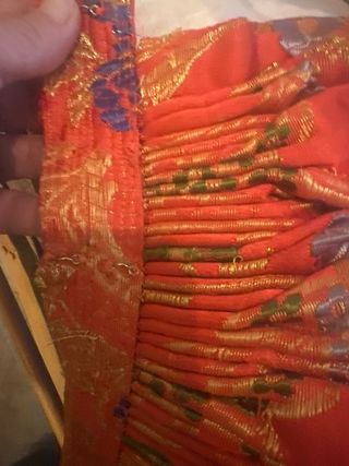 Traje de  fallera naranja flores de colores