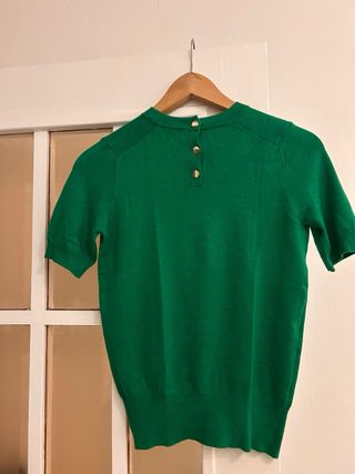 Jersey Zara manga corta verde punto