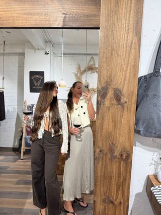 Falda Zara Talla M/L Beige/Marrón