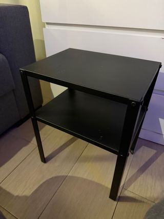 Mesa auxiliar negra 2 estantes