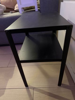 Mesa auxiliar negra 2 estantes