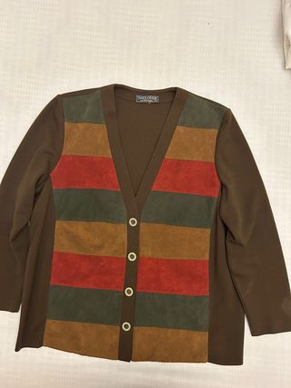 Chaqueta punto NAULOVER T46 Marrón Multicolor lana