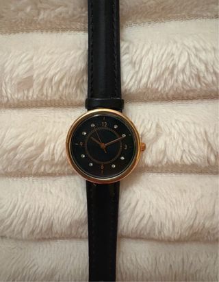 Reloj de pulsera mujer negro y dorado