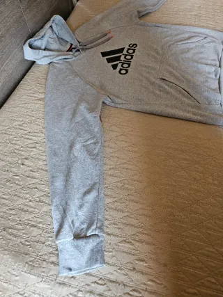 Felpa Adidas con cappuccio grigia