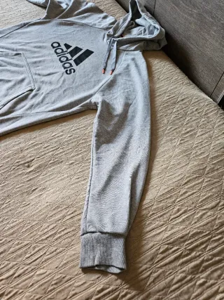 Felpa Adidas con cappuccio grigia