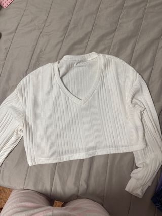 Jersey corto de canalé blanco