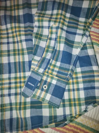 Camisa Quebramar xadrez azul e verde