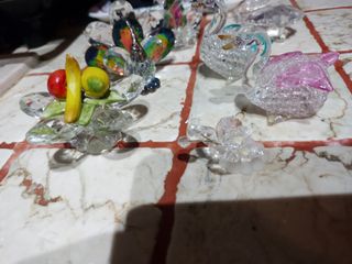 7 Oggetti Vetro Cristallo Decorativi