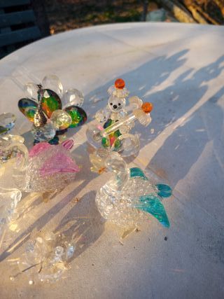 7 Oggetti Vetro Cristallo Decorativi