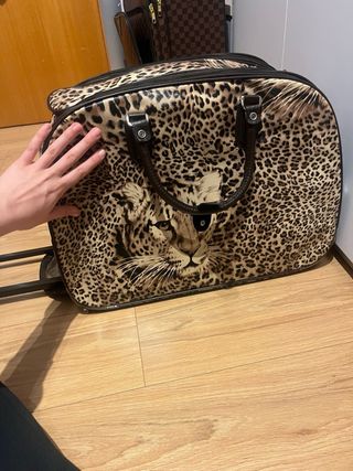 Maleta de viaje leopardo con ruedas