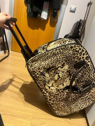 Maleta de viaje leopardo con ruedas