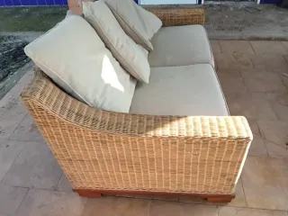 Sofá de 2 plazas tejido y tela