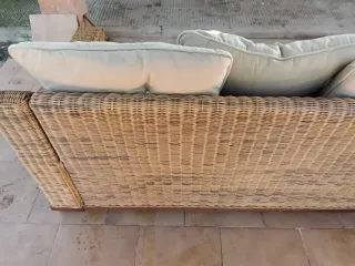 Sofá de 2 plazas tejido y tela