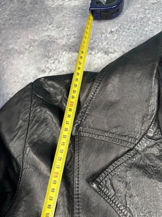 Gabardina de Cuero Negra Mujer