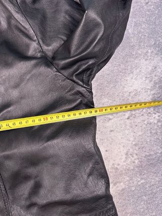 Gabardina de Cuero Negra Mujer