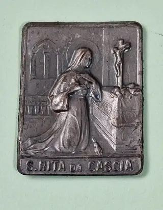 Antico souvenir S. Rita da Cascia argento