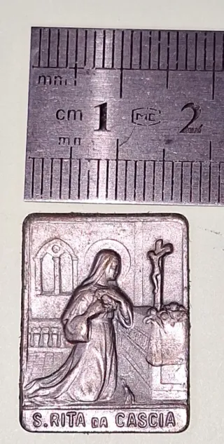 Antico souvenir S. Rita da Cascia argento