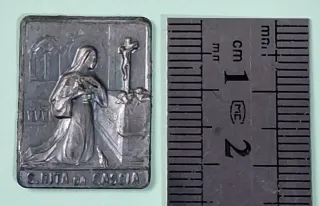 Antico souvenir S. Rita da Cascia argento