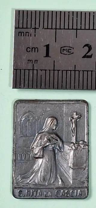 Antico souvenir S. Rita da Cascia argento