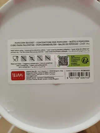 Ciotola Popcorn Rossa e Bianca