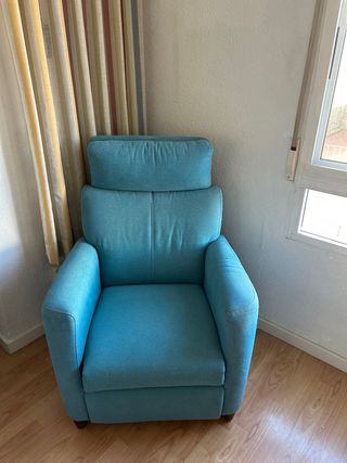 Sillón relax azul tela