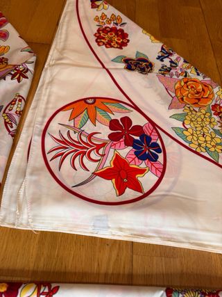 Lote 5 Pañuelos Seda Estampados Flores