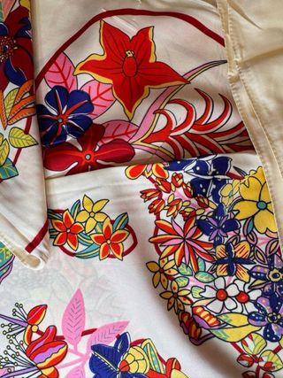 Lote 5 Pañuelos Seda Estampados Flores