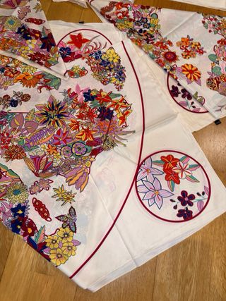 Lote 5 Pañuelos Seda Estampados Flores