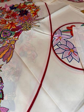 Lote 5 Pañuelos Seda Estampados Flores