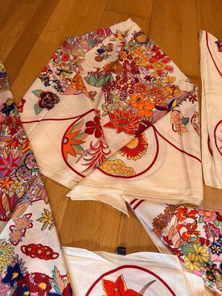 Lote 5 Pañuelos Seda Estampados Flores