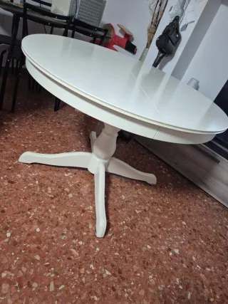 Mesa comedor extensible blanca