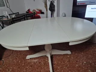 Mesa comedor extensible blanca