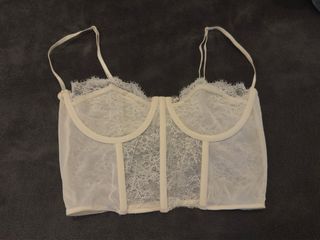 Top Corsé Encaje Blanco Zara